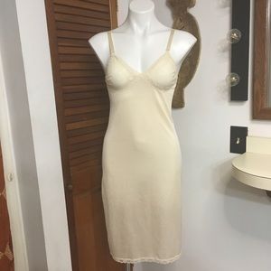 VTG Lingerie Beige Slip Cami Dress Vintage Nylon